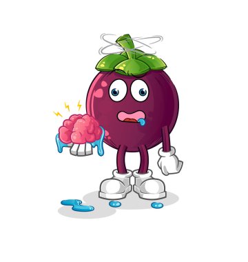 Mangosteen beyin vektörü yok. çizgi film karakteri