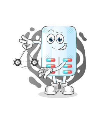 ilaç hipnotize edici çizgi film. çizgi film maskotu vektörü