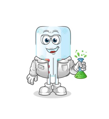 Tıp bilimci karakteri. çizgi film maskotu vektörü