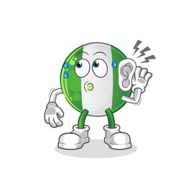 Nijerya bayrağı dinleme vektörü. çizgi film karakteri