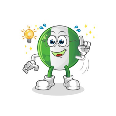 Nijerya bayrağının bir fikir karikatürü var. maskot vektörü