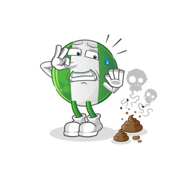 Pis kokulu resimli Nijerya bayrağı. karakter vektörü