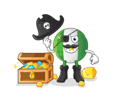 Nijeryalı hazine maskotlu bir korsan. çizgi film vektörü