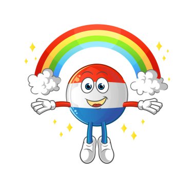 Gökkuşaklı Hollanda bayrağı. çizgi film vektörü