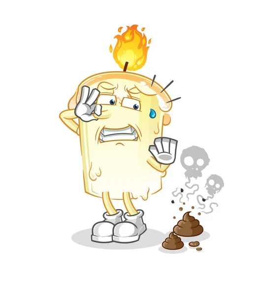 Candle Stinky Waste Illustration Character Vector — Stock Vector