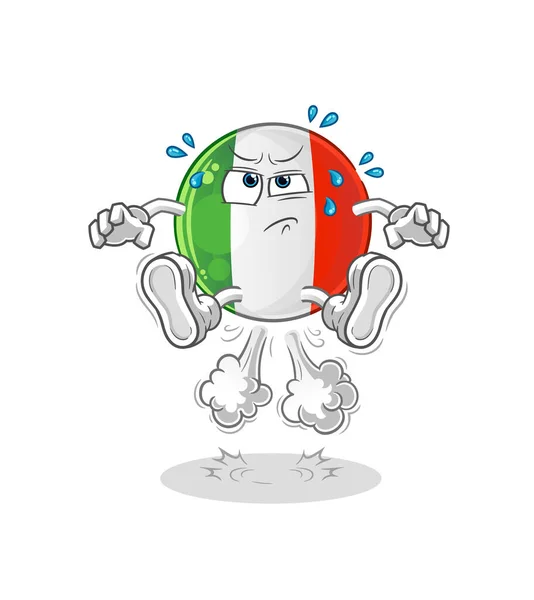 イタリア国旗ファートジャンプイラスト キャラクターベクトル — ストックベクタ