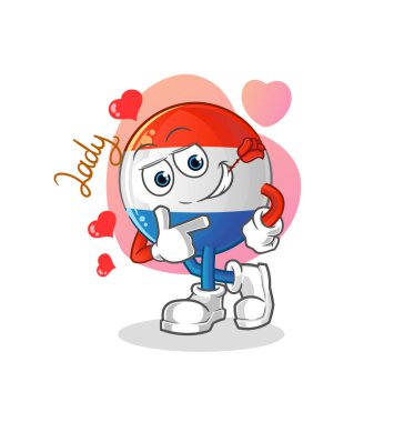 Flaman bayrağı flörtleşmesi. karakter vektörü