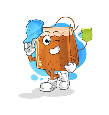 çay poşeti genç çocuk karakter çizgi filmi