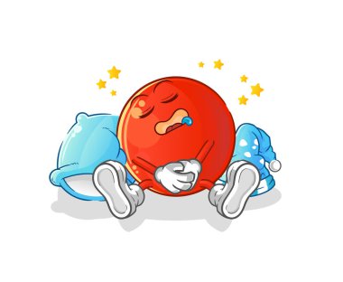 Türk bayrağı uyuyan karakter. çizgi film maskotu vektörü