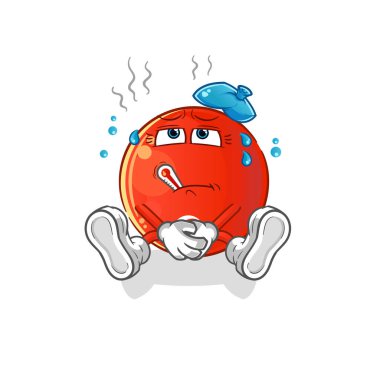 Türk bayrağı hasta vektörü. çizgi film karakteri