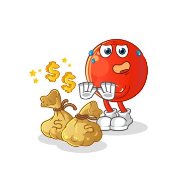 Türk bayrağı para illüstrasyonunu reddetti. karakter vektörü