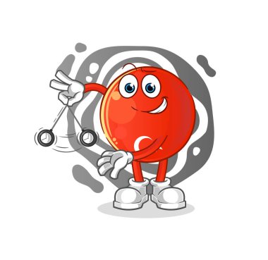 Türk bayrağı hipnotize edici çizgi film. çizgi film maskotu vektörü