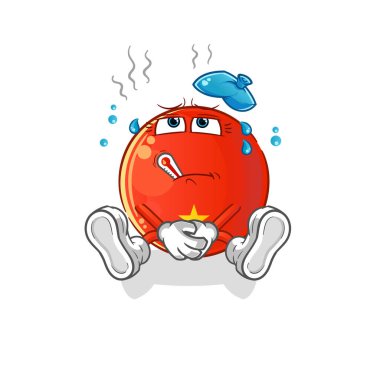 Vietnam bayrağı hasta vektörü. çizgi film karakteri