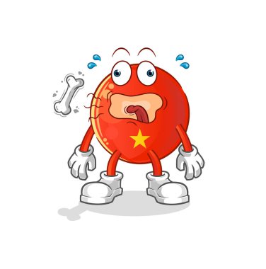 Vietnam bayrağı geğirme maskotu. çizgi film vektörü