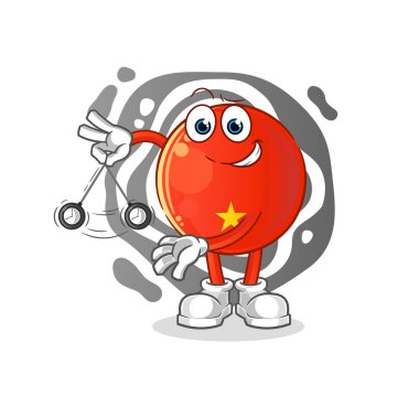 Vietnam bayrağı hipnotize edici çizgi film. çizgi film maskotu vektörü