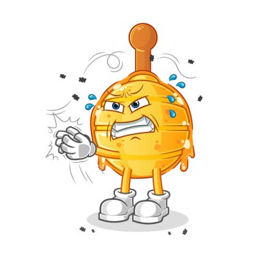 Tahta Bal Avcısı Sinek Sineği karakteri. çizgi film maskotu vektörü