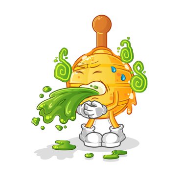 Ahşap ballı abur cubur, çizgi film kus. çizgi film maskotu vektörü