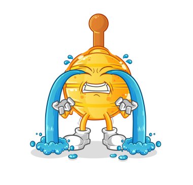 Ahşap balı kaplayan ağlayan illüstrasyon. karakter vektörü