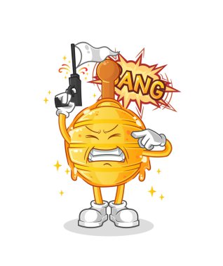 Tahta Bal Dipper uyarı ateşi maskotu. çizgi film vektörü