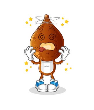 Yılan başlı çizgi film baş döndürücü maskotu. çizgi film vektörü