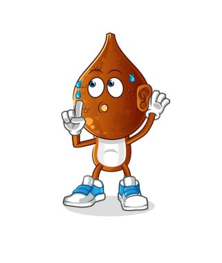 Yılan başlı çizgi film karakteri kulak misafiri olma vektörü. çizgi film karakteri