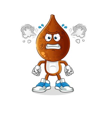 Yılan meyvesi kafası çizgi filmi çok kızgın bir maskot. çizgi film vektörü