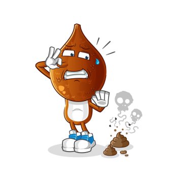 Kokuşmuş atık resimli yılan kafası çizgi filmi. karakter vektörü