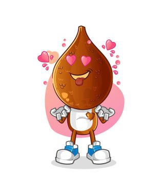 Yılan başlı çizgi film karakteri Fallin Love vektörü. çizgi film karakteri