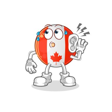 Kanada bayrağı dinleme vektörü. çizgi film karakteri