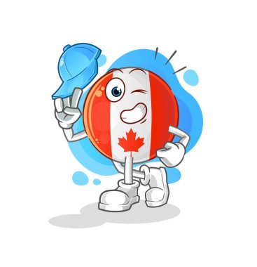 Kanada bayrağı genç çocuk karakteri çizgi filmi