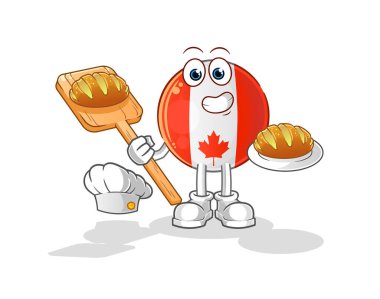 Kanadalı ekmek fırıncısı. çizgi film maskotu vektörü