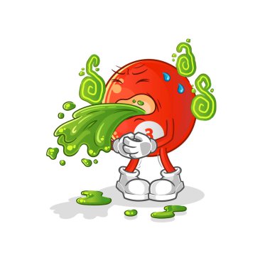 Kırmızı bilardo topu çizgi film kus. çizgi film maskotu vektörü