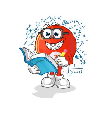 Kırmızı bilardo ineği çizgi filmi. çizgi film maskotu vektörü