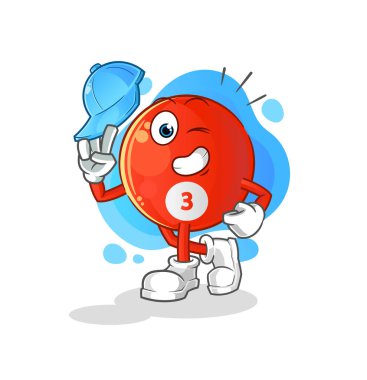 kırmızı bilardo topu genç erkek karakter çizgi filmi