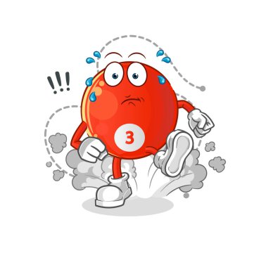 Kırmızı bilardo topu çizimi. karakter vektörü