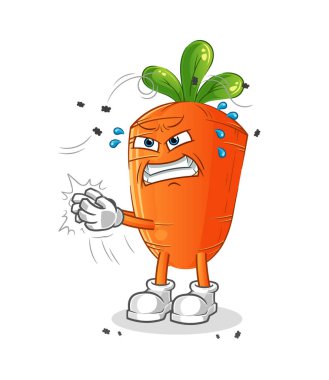 Havuç sineği karakteri. çizgi film maskotu vektörü