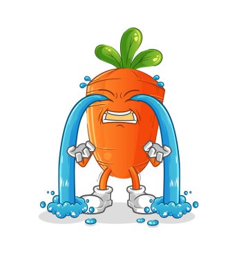 Havuç ağlayan illüstrasyon. karakter vektörü