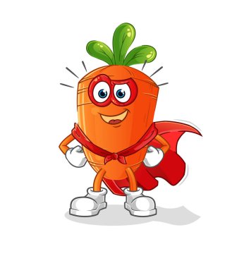 Havuç kahramanları vektörü. çizgi film karakteri