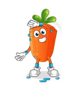 Havuç germe karakteri. çizgi film maskotu vektörü