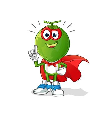 Yeşil Hindistan cevizi kafalı çizgi film kahramanı vektörü. çizgi film karakteri