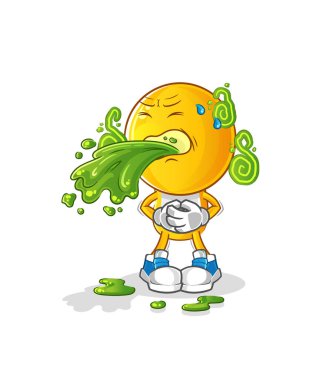 Çizgi film karakteri kusar. çizgi film maskotu vektörü