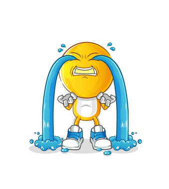 Çizgi film karakteri ağlama çizimi. karakter vektörü