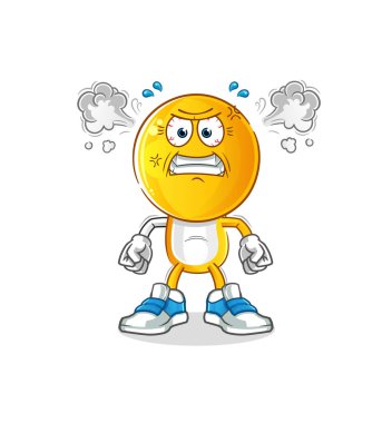 İkon kafalı karikatür çok kızgın bir maskot. çizgi film vektörü