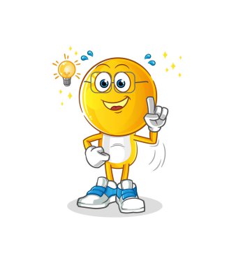 emoticon kafa çizgi filminin bir fikri var. maskot vektörü