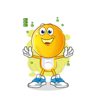 Çizgi film karakteri tam batarya karakteri. çizgi film maskotu vektörü