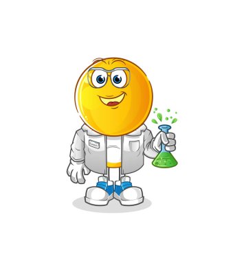 Çizgi film baş bilim adamı karakteri. çizgi film maskotu vektörü