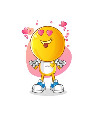 Çizgi film karakteri Fallin Love vektörü. çizgi film karakteri