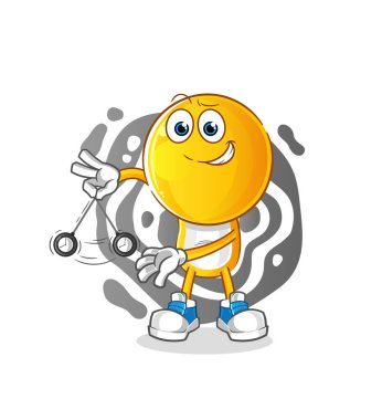 Moticon kafa çizgi filmi hipnotize ediyor. çizgi film maskotu vektörü