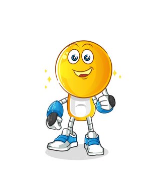 Çizgi film kahramanı robot karakter. çizgi film maskotu vektörü