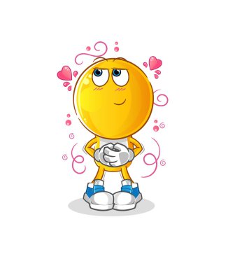 Çizgi film başı utangaç vektörü. çizgi film karakteri